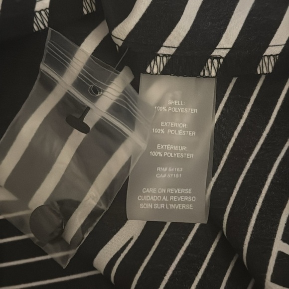 KARL LAGERFELD PARIS Striped Belted Shirtdress Black White Dress Work Party Sz 6 - Picture 7 of 9